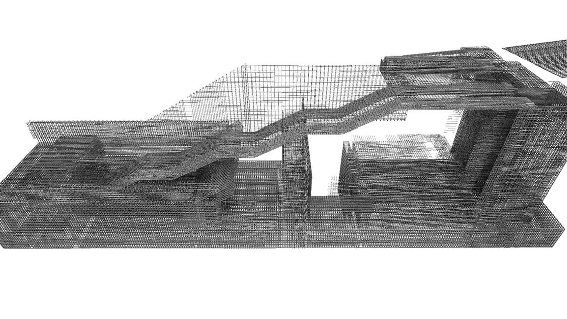 Sung Wong Toi Station Pedestrian Link - STRUCTURE STEEL REBAR 3D MODEL